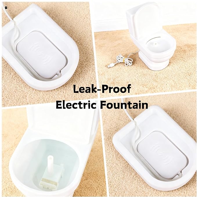 Toilet-Shaped Automatic Pet Water Fountain, Leak-Proof Electric Cat & Dog Water Dispenser, Continuous Fresh Water Dispenser for Pet