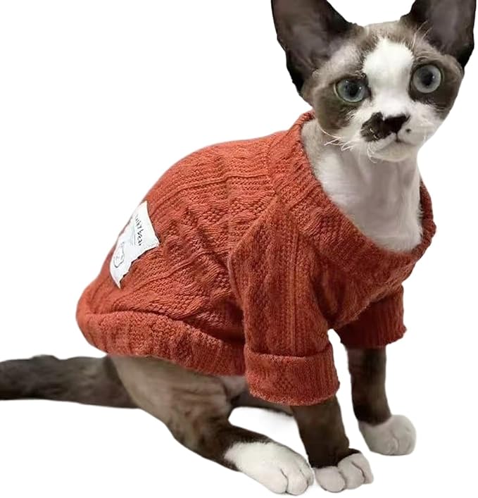 Kitten Clothes, Dog Cat Sweaters Pet Puppy Knitwear Costume Fall Winter Coat for Small Medium Cats Dog Girl Boy Fit 2.2-23lb