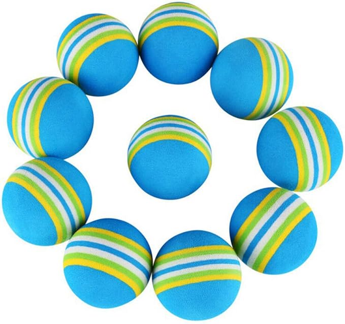 VOVIGGOL 12 Pack 2 Color Rainbow Cat Toy Balls Soft EVA Foam Interactive Indoor Kittens Favorite Toys 1.38" Dia. Small Dogs Puppies Toy Balls Bulk Activity Chase Quiet Play Sponge Ball