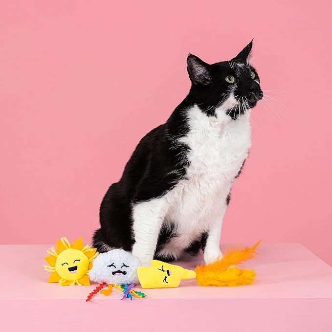 Fringe Studio Plush Cat Toy Set, Purr-FECT Weather, Mini 3 Piece Set, Pet Shop Collection (904032)