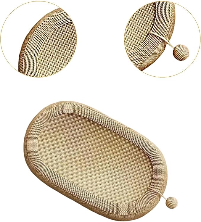 Cat Scratching Bed, Scratching Tray, Oval Cat Scratching Board, Without Ears