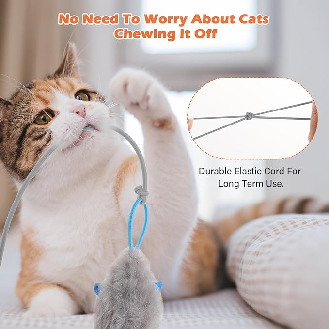 Rechargeable Electric Cat Teaser – Interactive Door Clip Teaser for Cats, 2 Motion Modes (360° Spin & Irregular Jumping), Smart Auto Cat Toy for Exercise & Fun (No Remote)(Pink)