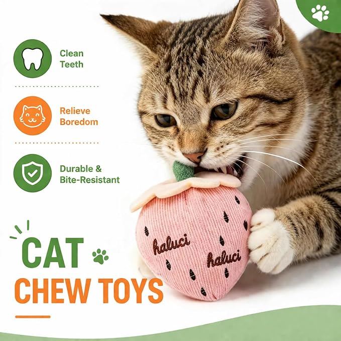 Cat Toys, Interactive Cat Toy for Indoor Cats, Soft and Durable Crinkle Sound Catnip Toys, Catnip Filled Mouse Cat Teething Chew Toy (Pack of 6)
