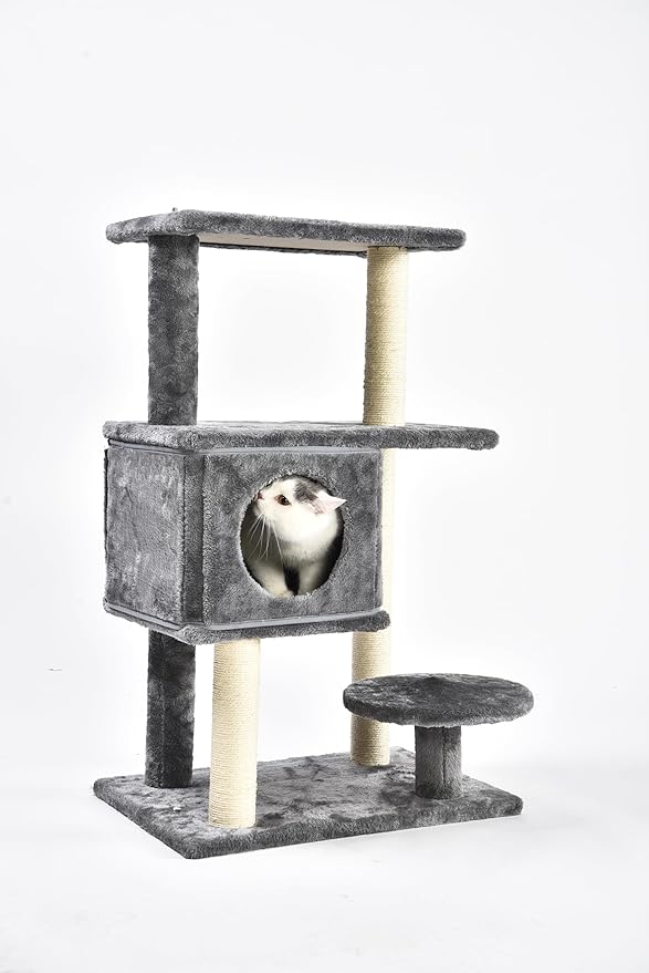Max & Marlow 3-in-1 Cat Tree Condo Up to 50" | Transforming Cat Activity Tree & Condo | 3 Different Ways to Set Up, Gray,4070201
