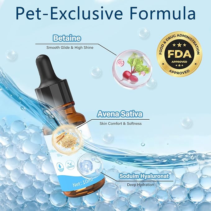2PCS Waterless Cat Shampoo Essence with Pink Detangling Spray Brush, Hypoallergenic Concentrate for Sensitive Skin, No-Rinse Formula Helps Manage Shedding & Maintain Coat Health,0.34 oz*2 (Pink)