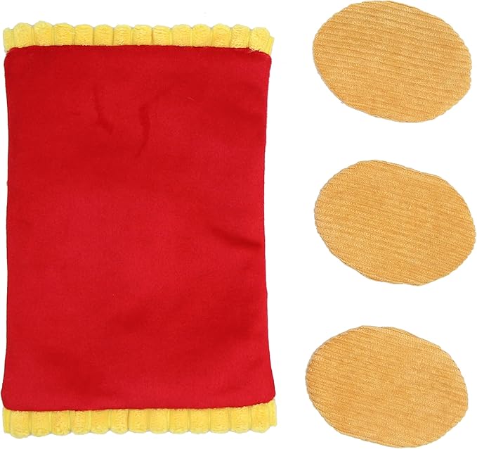 Jumpaws 4 Pack Burrow Catnip Cat Toys Potato Chips Set, Accessories for Indoor Cat, Catnip Plush Toy Set, Burrow Cat Toy