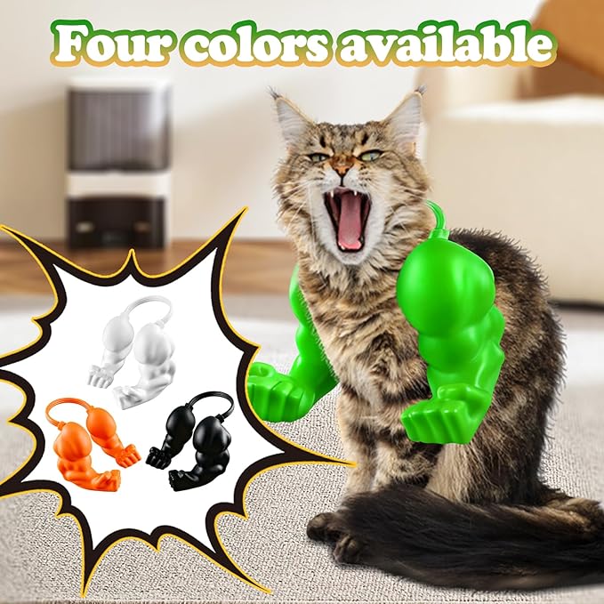 babyye Cat Toys Muscle Arms, Funny Printed Cat's Neck Arm with Muscle, Christmas Cats Costume Accessory for Pet Dress-Up, Cosplay, Parties & Photos (White)