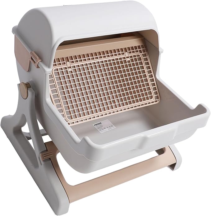 Focket Semi-Automatic Cat Box, Large Capacity Plastic Box with Odor Control for Multiple Cats