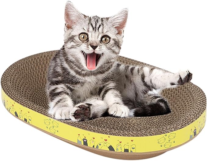 Cardboard Cat Scratcher – Corrugated Bowl-Shaped Scratch Pad | Multipurpose Indoor Cat Toy, Protects Wall, Sofa, Bed, Carpet, Furniture, Playful Scratch for Cats, Kitten Entertainment