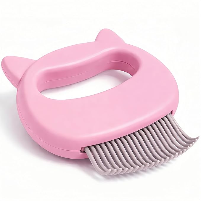 Cat Comb Pet,Short Hair Removal Massaging Shell Comb Long Hair Removal Soft Deshedding Brush, Grooming And Shedding Matted Fur Remover Massage Dematting Tool for Dog Puppy Rabbit（Pink）