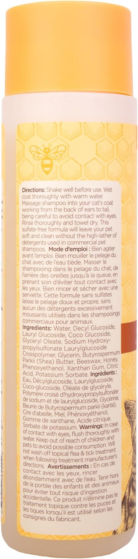 Burt's Bees for Pets Hypoallergenic Cat Shampoo with Shea Butter and Honey, Gentle Formula for Indoor Cats with Dry or Sensitive Skin, pH Balanced, Fragrance-Free, 10 Fl Oz - 6 Pack