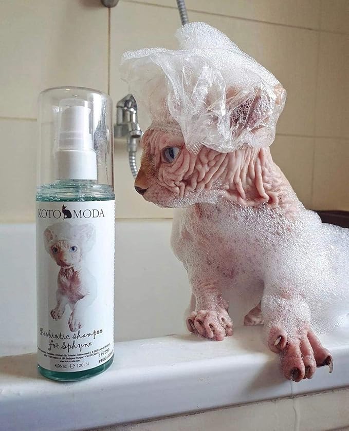 Probiotic Shampoo for Sphynx Cats — Gentle Sulfate-Free Formula for Sensitive Skin, Hairless Breeds & Kittens, pH-Balanced, 50 ml / 1.7 fl oz
