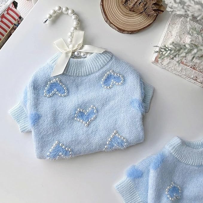 Cute Cat Apparel Warm Dog Sweatshirt Cartoon Kitten Winter Coat Pullover Soft Skin-Friendly Knitwear (L (9-13lbs))