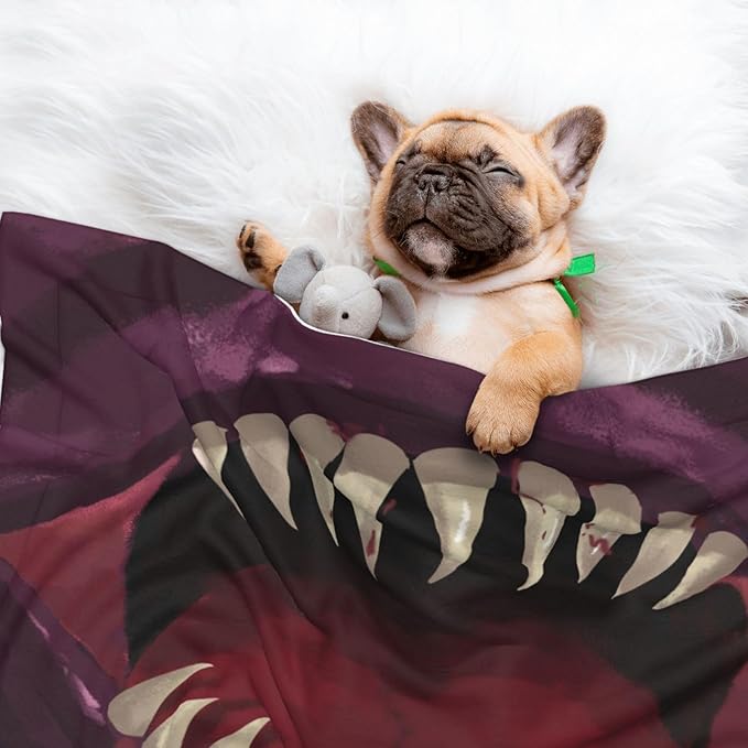 Pet Blanket,Warming Ultra Soft Warming Mat for Indoor Pet Beds & Furniture Reversible Blanket Machine Washable 27.6 * 19.7Inch,Monster Pattern