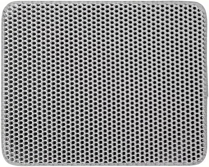 1Pc Large Size Cat Litter Honeycomb Double Layer Design,Urine Waterproof,Easy Cleaning,Scatter Control,Stay Clean(Gray,L-60X90cm)