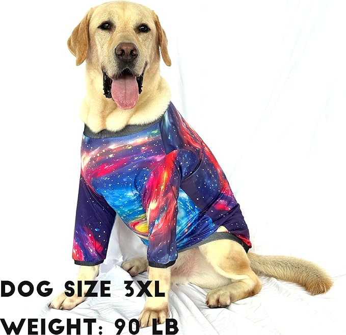 Dog T Shirts with Fantasy Galaxy Pattern Printed Pet Shirt Softable Pajamas for Large Dogs,Galaxy XL