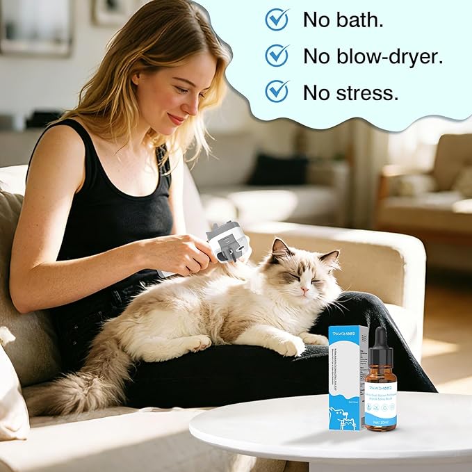 2Pcs Waterless No-Rinse Pet Shampoo Essence for Dogs & Cats, Concentrated Deodorizing Formula Neutralizes Odors & Hydrates Coat with Pomegranate Scent, for Steam Brush,0.34 oz*2