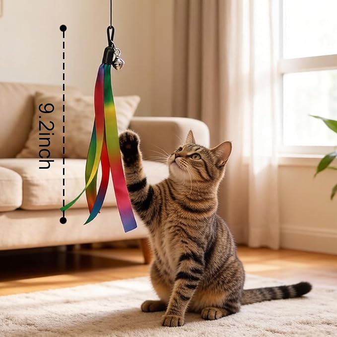 LASOCUHOO Cat Wand Toys Refills, Cat Wand Replacement, Assorted Teaser Refills with Bell for Most Cats, Kittens