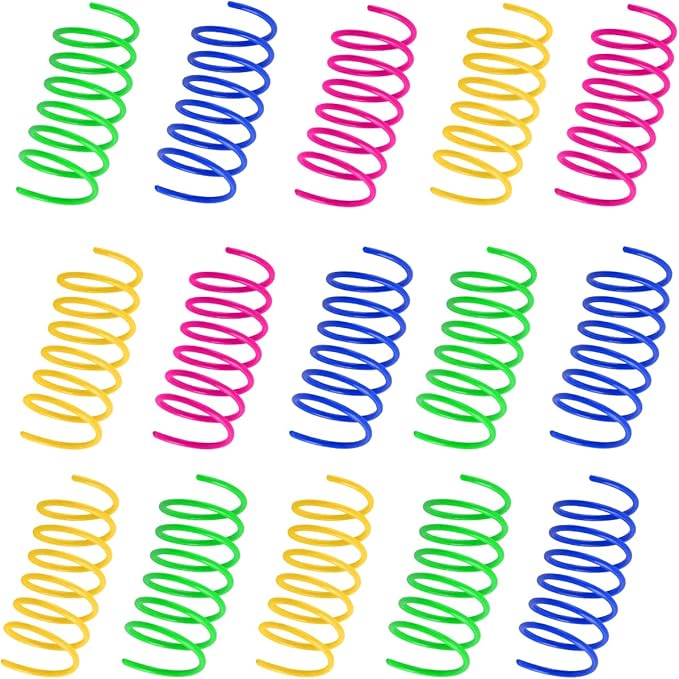 160 Pack Cat Spiral Spring, Cat Spring Toy Interactive Colorful Plastic Coils for Indoor Cats Swatting, Biting, Hunting Kitten Toys