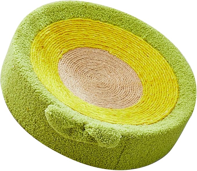 Semme Premium Sisal Cat Scratcher Bed with in One Design Round Shape Lounge for Claw Sharpening Furniture (Avocado)
