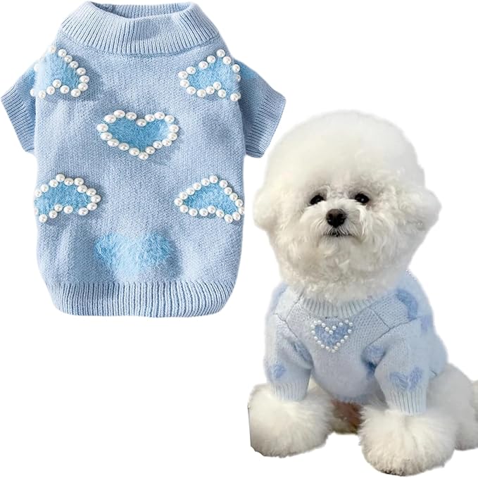 Cute Cat Apparel Warm Dog Sweatshirt Cartoon Kitten Winter Coat Pullover Soft Skin-Friendly Knitwear (M (5.5-9lbs))