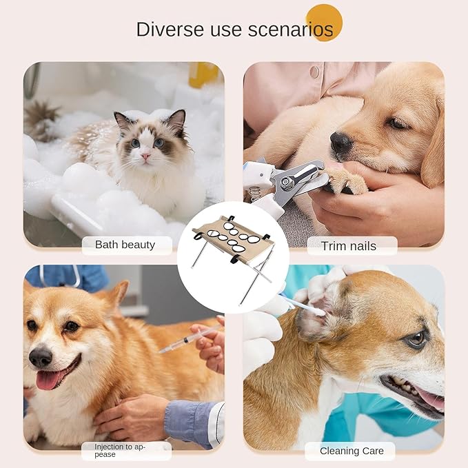 Dog Hammock for Nail Trim - 8-Hole Design Cat Grooming Harness | Puppy Bath Hammock - for Cats Dogs Kitten Puppy Small Medium Large Breed Indoor Home Hair Cutting Ear Cleaning