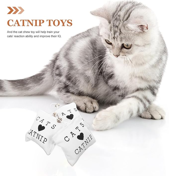 Gadpiparty 3pcs Catnip Kitten Chew Embroidery Canvas Catnip Bags Teeth Cleaning for Indoor Cats Healthy Kitten Play Supplies Random Color