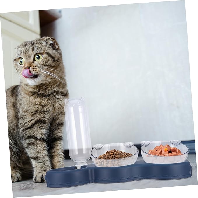 Abaodam Cat Food and Water Bowl Multi-Function Automatic Feeder and Dispenser for Cats and Dogs Elevated Design Dual Bowls Integrated Hydration for Indoor Pets