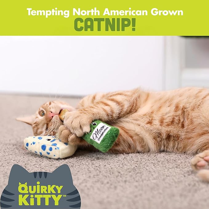 Wine & Cheese Catnip Plush Cat Toy, Pack of 2