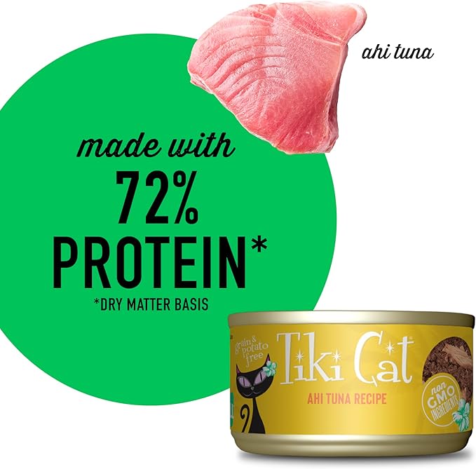 TIKI Cat Canned Food for Cats, Hawaii Grill Ahi Recipe, 2.8 Oz Cans (Pack of 12)