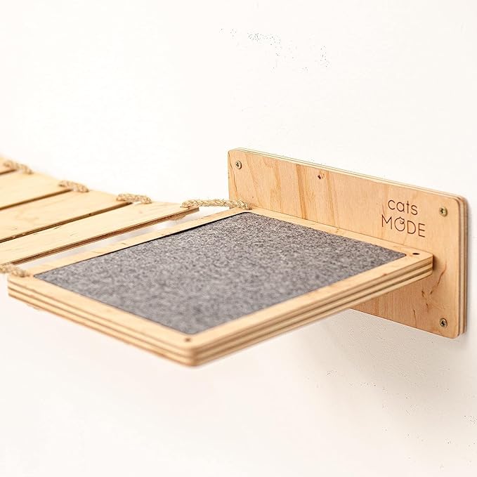 Wood Cat Bridge Cat Steps Cat Bed Wall Cat Toy Rustic Cat Tree Wall Decor Cat Lover Gift New Home Gift Cat Furniture Wall (Light, Bridge)