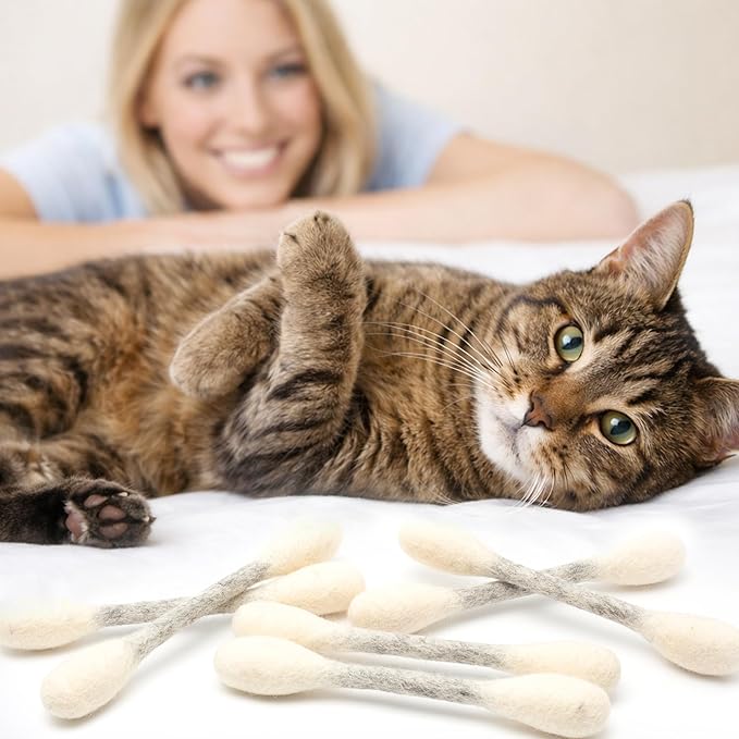 Glaciart One Swabs Cat Toys with Catnip - 6 Pk | Durable for Chew, Cute Cat Toys Interactive Kitty for Boredom, Exercise, & Play | Filled w/Organic Catnip for Anxiety & as Digestive Aid | Gift Idea