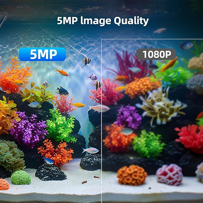 5MP Aquarium & Terrarium Camera, WiFi Pet Camera with Color Night Vision, Daily Time-Lapse Video, 120° Wide-Angle Anti-Glare Lens, AI Motion Alerts, Easy Magnetic Install for Fish, Reptiles, Insect
