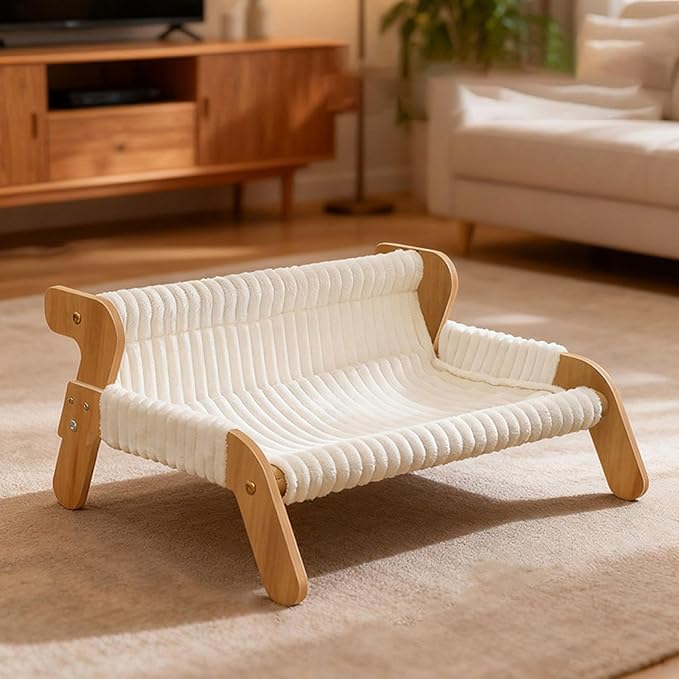 Baoblaze Cat Lounge Chair Pet Hammock Bed Large Furniture Sofa Scratcher Pet Cot Winter Elevated Bed for Bunny Small Animal Rabbit Kitten Small Dogs