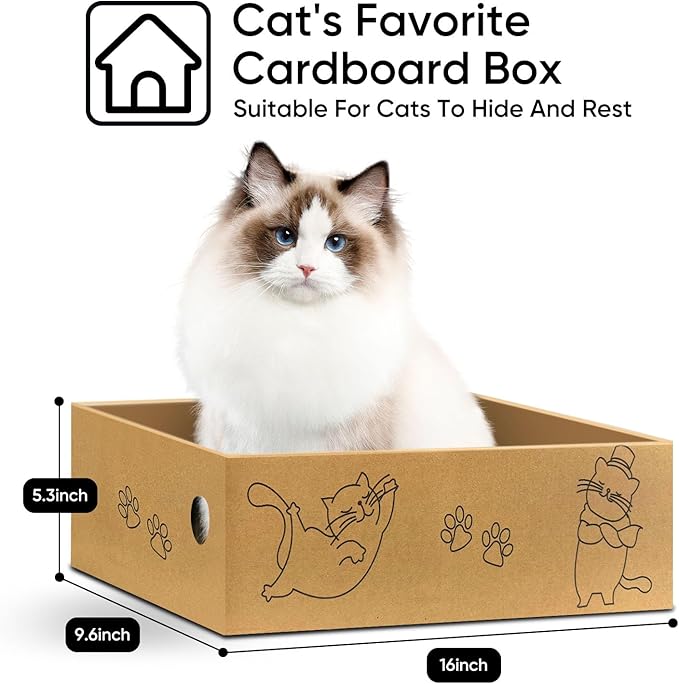 Cat Scratcher, 5 Packs in 1 Cardboard Box Cat Scratching Pad for Indoor Cats and Kitten, Cat Scratch Pad to Protect Furniture, Large Size