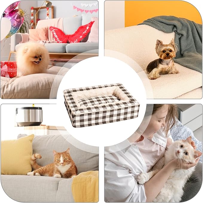 Small Dog Bed - Warm Pet Sleeping Nest Cuddler - Washable Sleeping Puppy Bed | for Living Room Crate Interior Bedroom Home