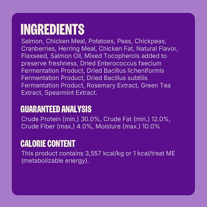 Wellness Kittles Crunchy Cat Treats, All Lifestages, Kitten to Senior, Natural, Grain Free, Salmon and Cranberry Flavor, 6 oz Bag