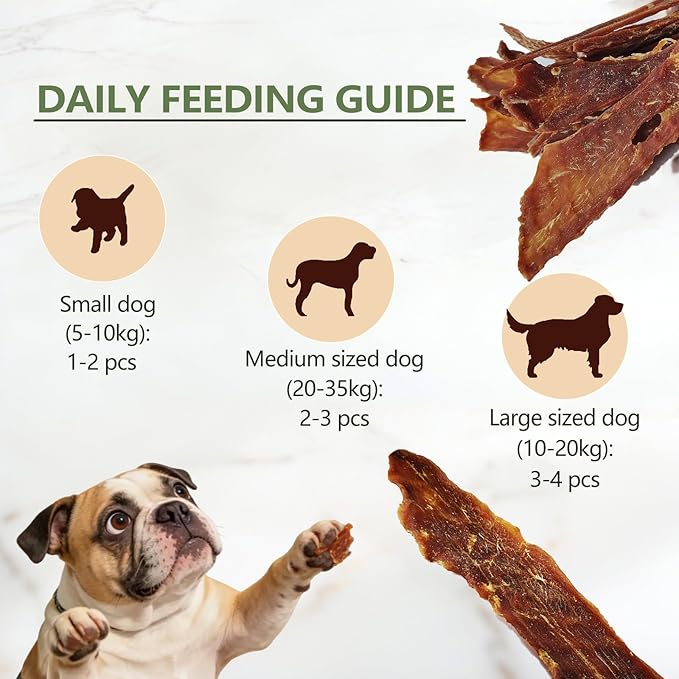 Duck Jerky Dog Treats, 100% Real Duck Breast, Single Ingredient Grain Free Dog Treats, High Protein Low Fat Training Treats for Dogs, Healthy Chewy Treats for Small Medium Large Dogs, 7 oz