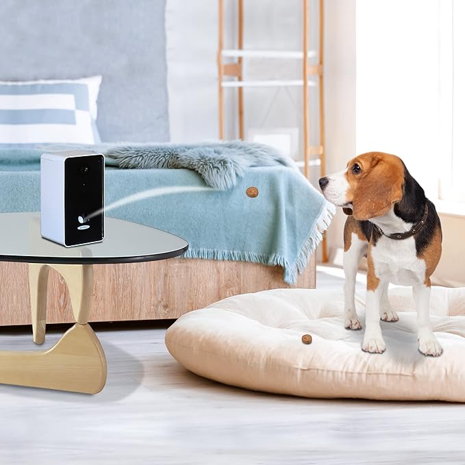 Lentek Automatic Pet Treats Feeder - Auto Treat Feeding Dispenser For Cat & Dogs With HD Camera, Alimentador, Programmable, Wifi, Smart Phone Control, Electronic, Automatico De Sensor, 10 Oz Capacity