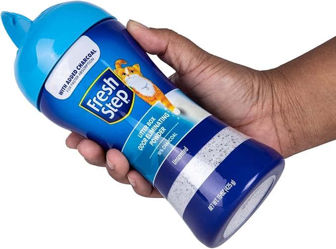 Fresh Step Litter Box Charcoal Odor Eliminator Powder, Cat Litter Deodorizer Additive to Help Absorb and Control Strong Litter Box Odors for Cleaner Smelling Homes, 15 Oz - 6 Pack