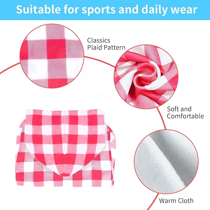 Plaid Dog Sweaters Hoodies Sweatshirts for Dogs Cats, Warm and Soft Cold Weater Coats for Christmas (Pink, X-Small)
