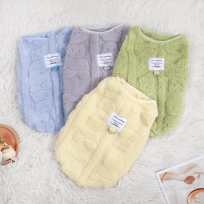 Warm Cat Apparel Cute Fluffy Cat Sweatshirt Cartoon Kitten Winter Coat Pullover Soft Skin-Friendly Knitwear (Large, Blue)