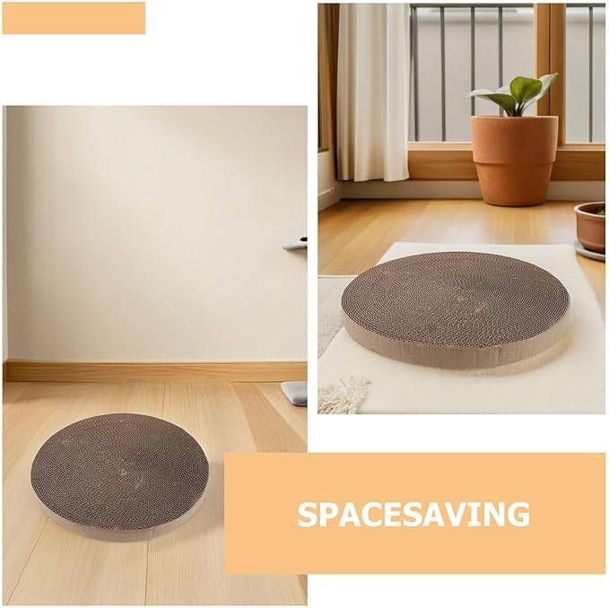2pcs Cat Scratcher Replacement Pads Circular 34cm Corrugated Cardboard Insert for Cat Scratcher Bed Suitable for Pet Scratching Furniture Refill