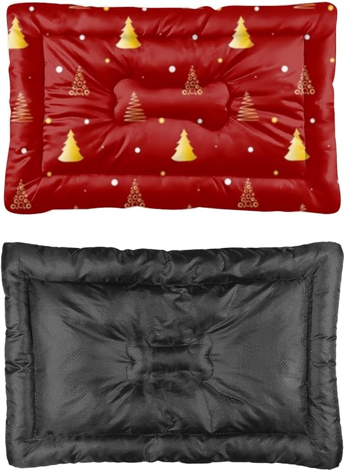 Christmas Luxurious Pattern Dog Mats Washable Dog Crate Mat Crate Mat for Dogs Tree Elements Pet Friendly Bed Non- Slip Bottom Supply Multi- Scenario, Multi- Model Cat Bed Gift Printed for Dogs