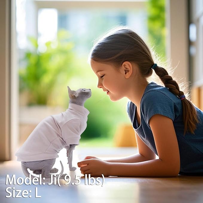 Sphynx Cat Sweater Hairless Cat Clothes Sweater Shirt Soft Warm Long Sleeves Pullover Pet Clothes Pajamas Dog Cloth for Small Dogs Jumpsuit Pet Sweaters (Pink, X-Large)