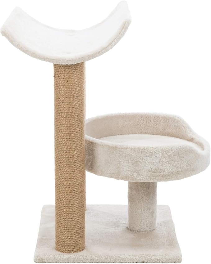 Trixie Isaba Scratching Post – Cat Tower with Jute Posts, Hammock, Condo & Soft Bed – Indoor Cat Furniture for Scratching & Climbing – Gray, 14.2" x 14.2" x 24.4"