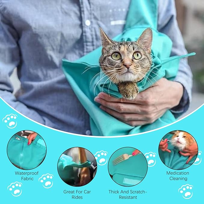 Cat Carrier Pouch Cozy Comfort Carrier, Anti-Scratching Cat Carrier Pouch Bag Nail Trimming Restraint Bag Medication, Administration,Grooming, 1PC
