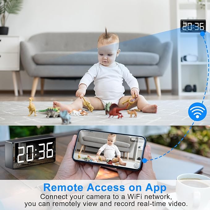 Full HD 1080P WiFi Camera,Pet Indoor Nanny Cam with Night Vision Motion Detection Ideal for Pet Nanny Use