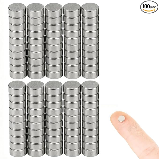 100pcs 4×2mm Mini Round Magnets for Nail Clippers, Measuring Artificial Nail Length, Multi-Use Cat Eye Nail Design Tools, Neodymium Magnet for Fridge Magnets, Crafts, Office Supplies