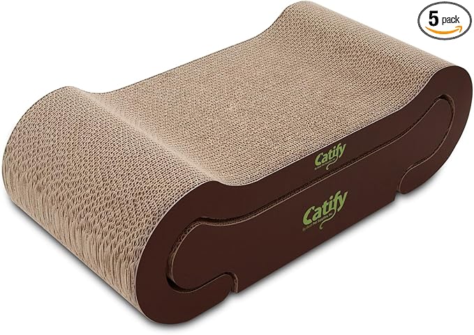 Best Pet Supplies Catify Cat Scratcher, Fun Interactive Scratchers, Posts, Poles, Claw Safe, Furniture Saver Indoor Play Support Natural Cat Behaviors Heavy Duty - Lounger I, 22.875 x 10.25"